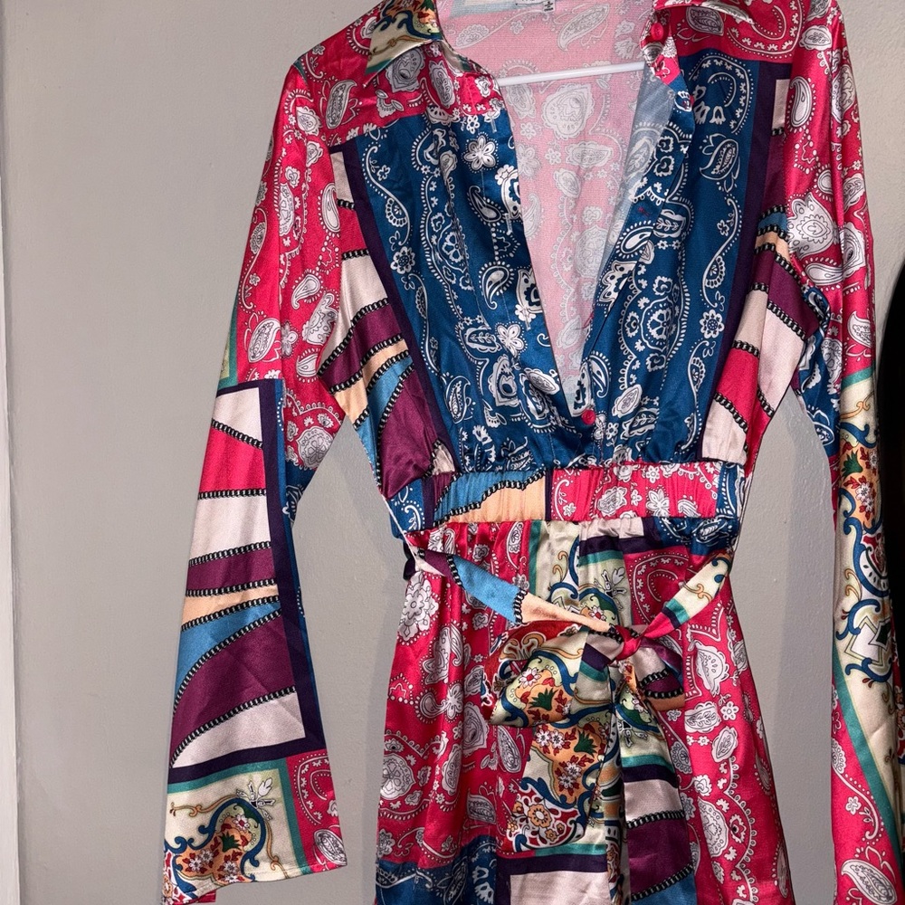 Colorful Paisley Print romper